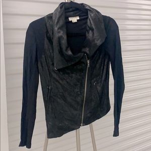 Helmet Lang light black leather/cotton jacket